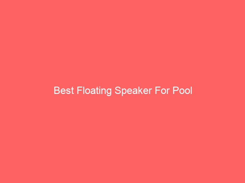 Read more about the article Best Floating Speaker For Pool