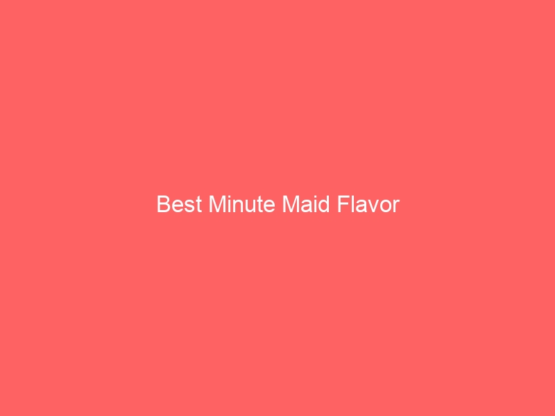 Read more about the article Best Minute Maid Flavor