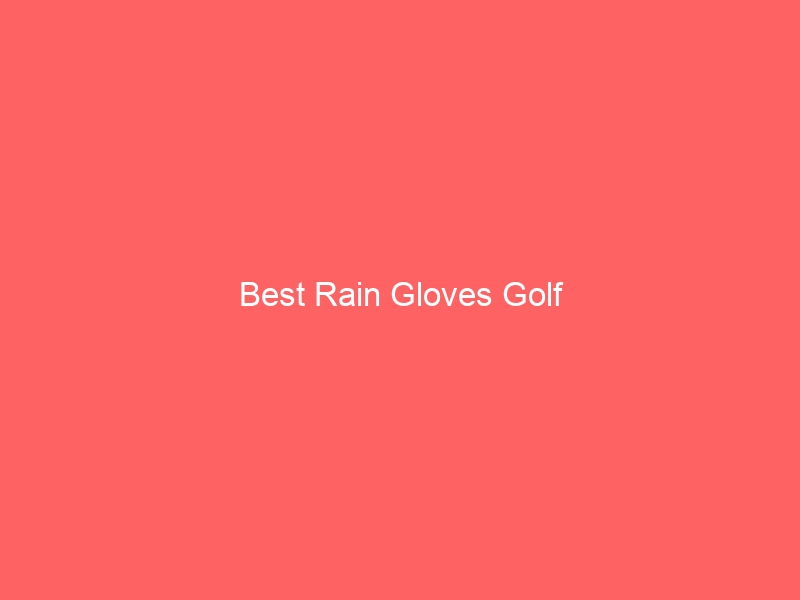 Read more about the article Best Rain Gloves Golf