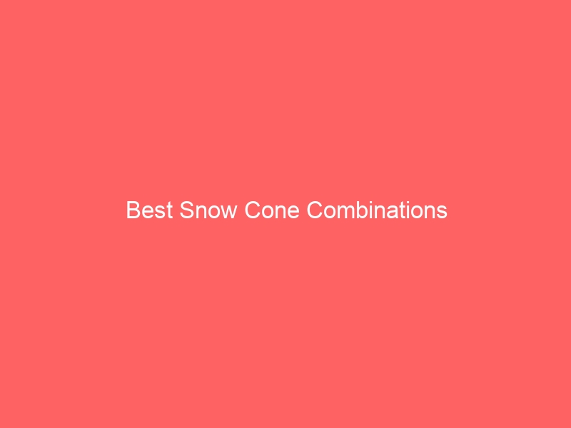 Read more about the article Best Snow Cone Combinations