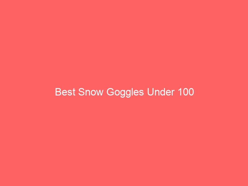 Read more about the article Best Snow Goggles Under 100
