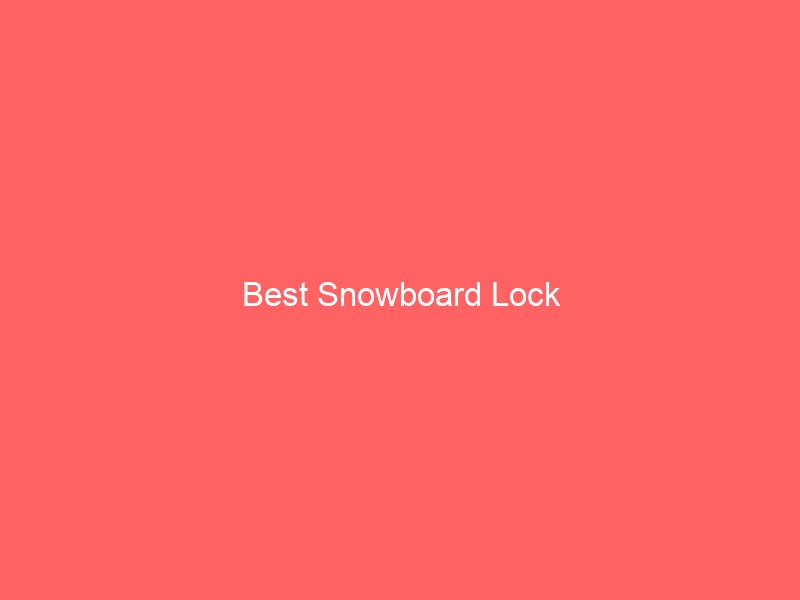 Read more about the article Best Snowboard Lock
