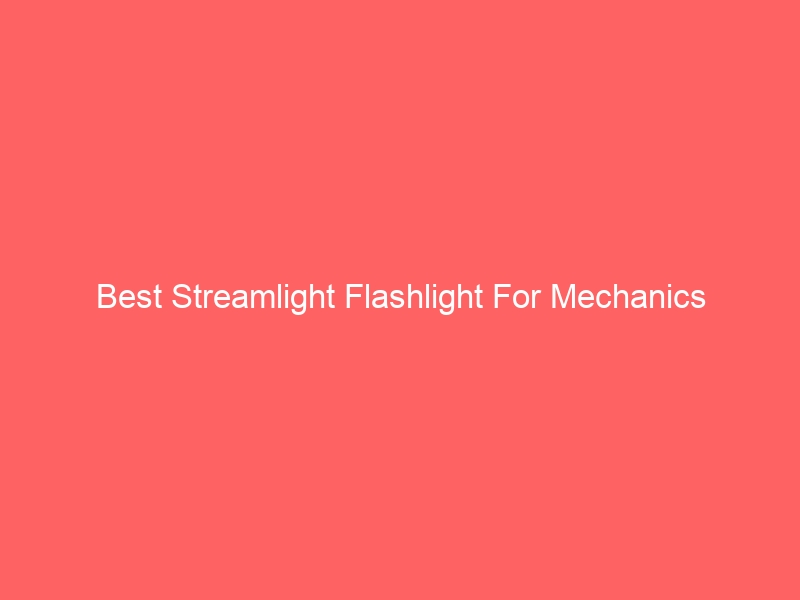 Read more about the article Best Streamlight Flashlight For Mechanics